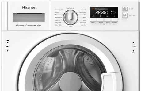 Hisense WD3M841BWI 8+6KG 1400 Spin Integrated Washer Dryer in White - B/E Rated - POHW0044
