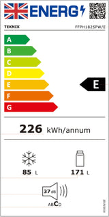Teknix FFPH1825PW/E 256 Litre Fridge Freezer with Total No Frost in White - POHW0084