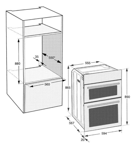Beko RecycledNet® BBXDF21000S (97) Built In Double Oven in Silver - A/A Rated - (Ex Display) - HW182397