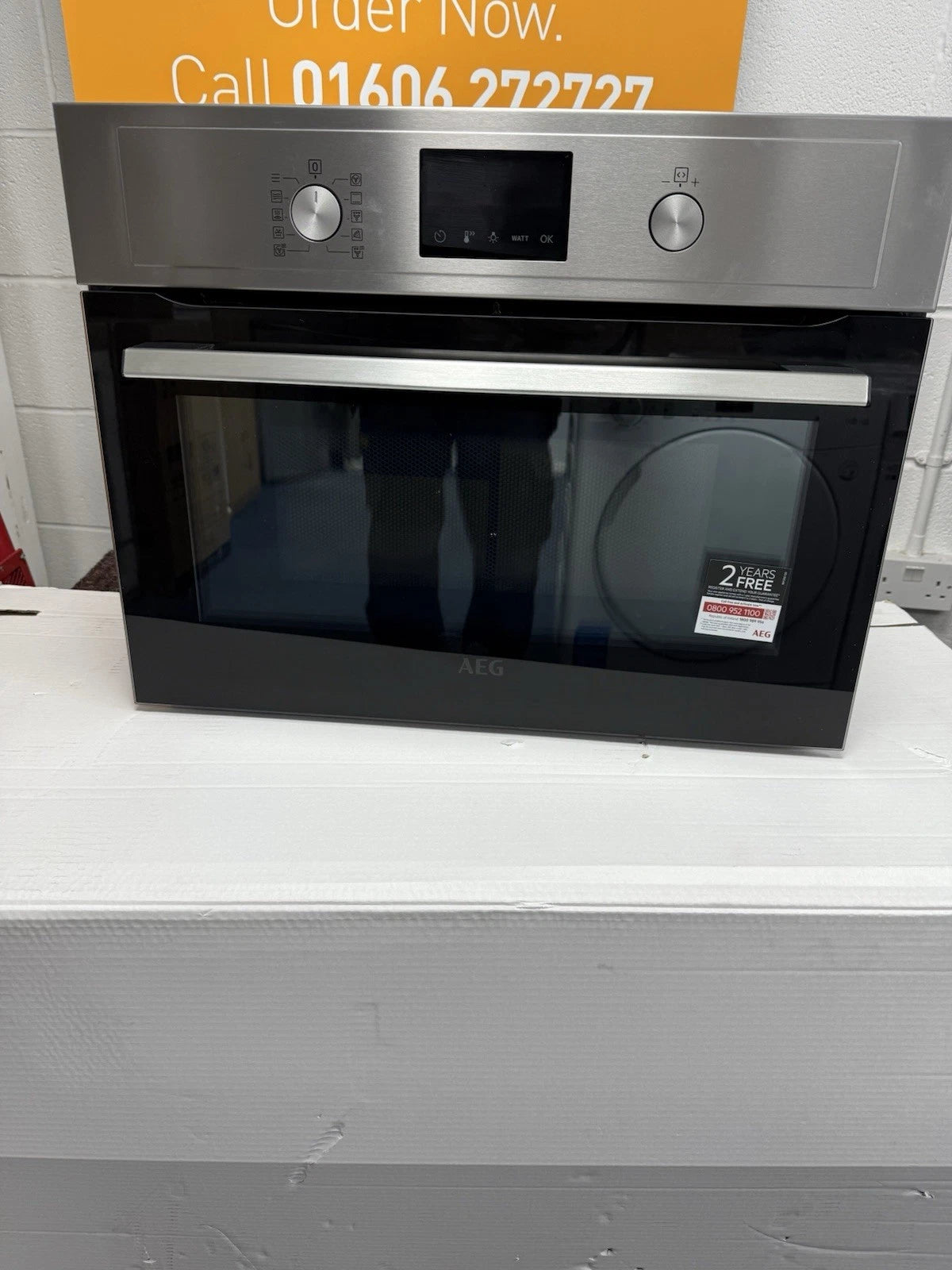 AEG KMX365060M Built-In Combination Microwave Oven in Stainless Steel - (Ex Display) - HW181818