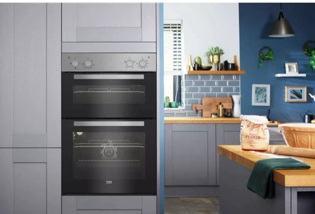 Beko RecycledNet® BBXDF21000S (97) Built In Double Oven in Silver - A/A Rated - (Ex Display) - HW182397